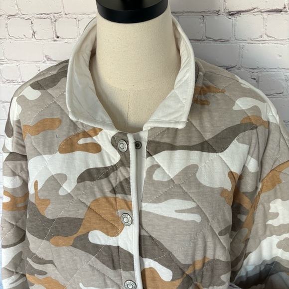 KENSIE Quilted Beige Camo Chore Jacket--XL - Picture 3 of 15